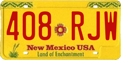NM license plate 408RJW