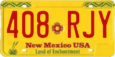 NM license plate 408RJY
