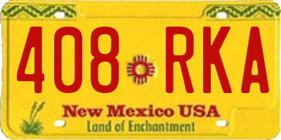NM license plate 408RKA