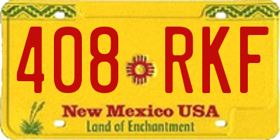 NM license plate 408RKF