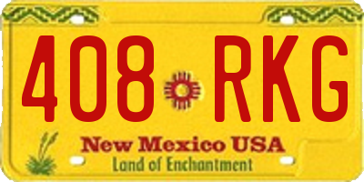 NM license plate 408RKG