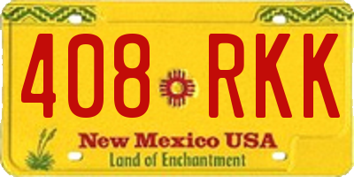 NM license plate 408RKK