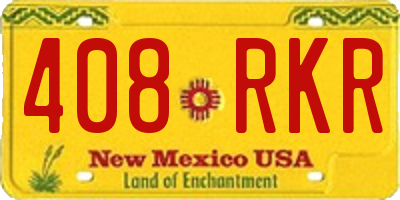NM license plate 408RKR