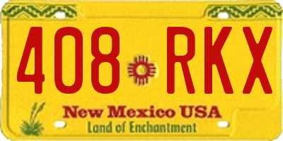 NM license plate 408RKX