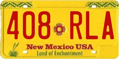 NM license plate 408RLA