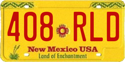 NM license plate 408RLD