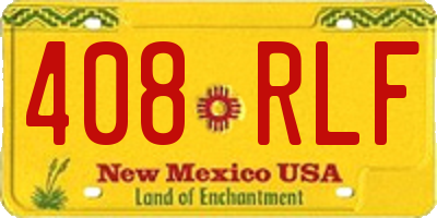 NM license plate 408RLF