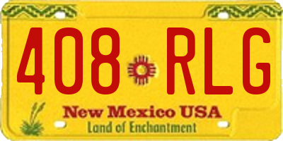 NM license plate 408RLG