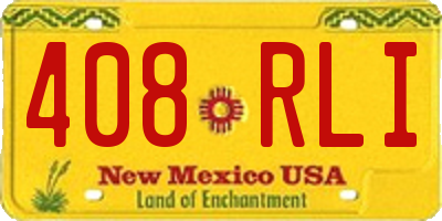 NM license plate 408RLI