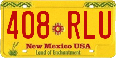 NM license plate 408RLU