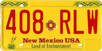 NM license plate 408RLW