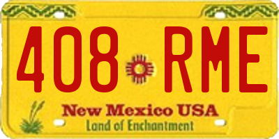 NM license plate 408RME