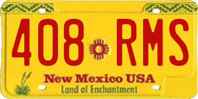 NM license plate 408RMS
