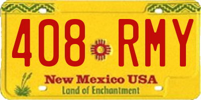 NM license plate 408RMY