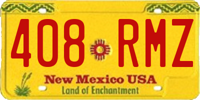 NM license plate 408RMZ