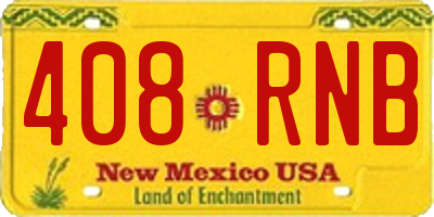 NM license plate 408RNB