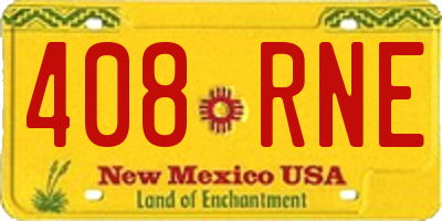 NM license plate 408RNE