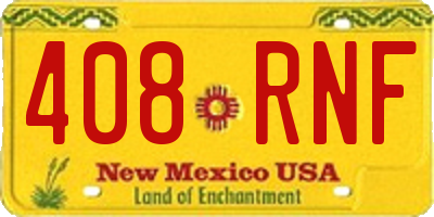 NM license plate 408RNF