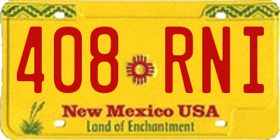 NM license plate 408RNI