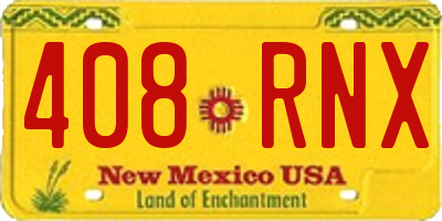 NM license plate 408RNX