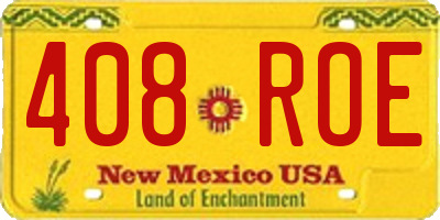 NM license plate 408ROE