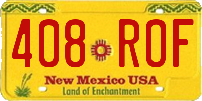NM license plate 408ROF