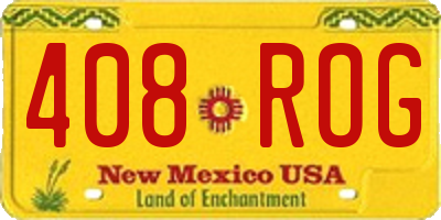 NM license plate 408ROG