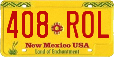 NM license plate 408ROL