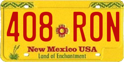 NM license plate 408RON