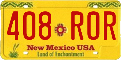 NM license plate 408ROR