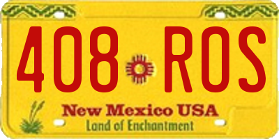 NM license plate 408ROS