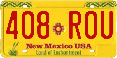 NM license plate 408ROU