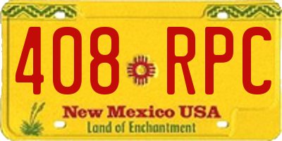 NM license plate 408RPC