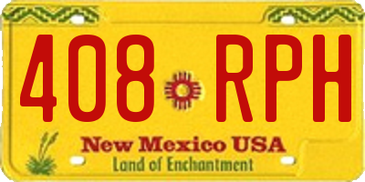 NM license plate 408RPH