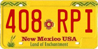 NM license plate 408RPI