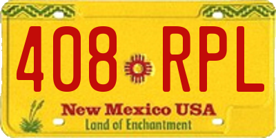 NM license plate 408RPL