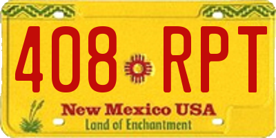 NM license plate 408RPT