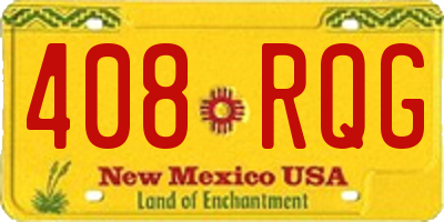 NM license plate 408RQG