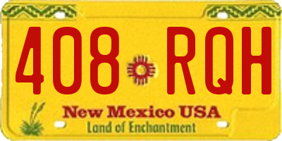 NM license plate 408RQH