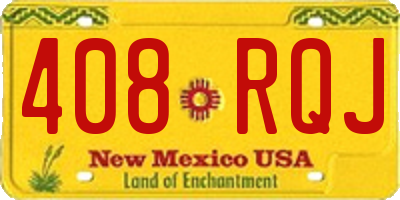 NM license plate 408RQJ