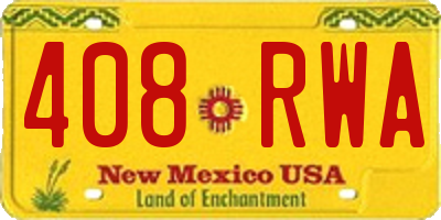 NM license plate 408RWA