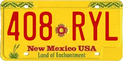 NM license plate 408RYL
