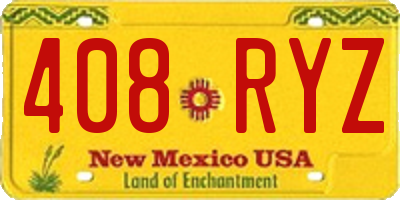 NM license plate 408RYZ