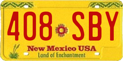 NM license plate 408SBY