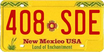 NM license plate 408SDE