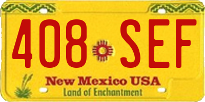 NM license plate 408SEF