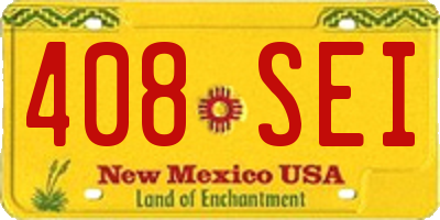 NM license plate 408SEI