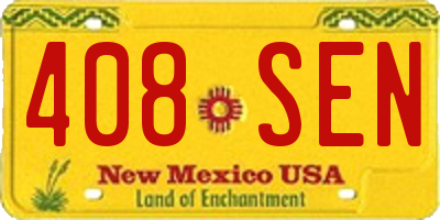 NM license plate 408SEN