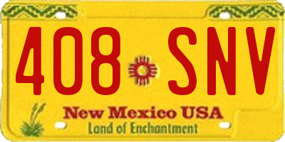 NM license plate 408SNV
