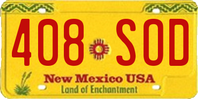 NM license plate 408SOD